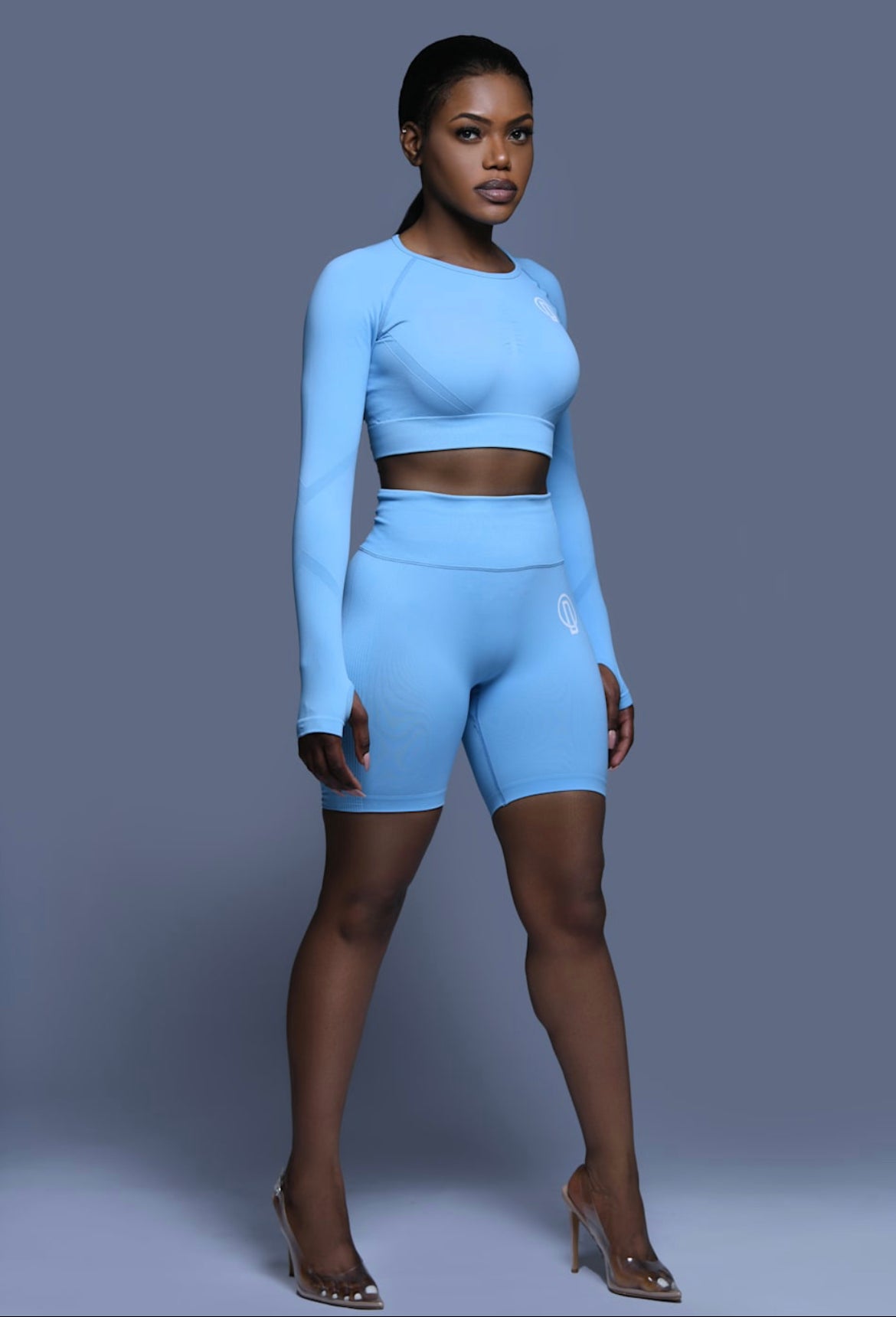 Long sleeve workout set sale