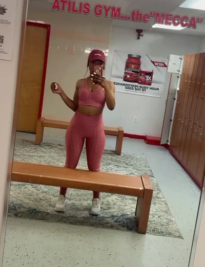 Pink Viral Scrunch Bootie Gym Workout Set (2 Piece)