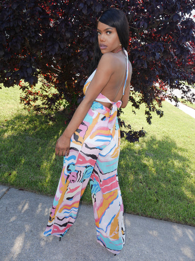 Multicolored Halter Jumpsuit