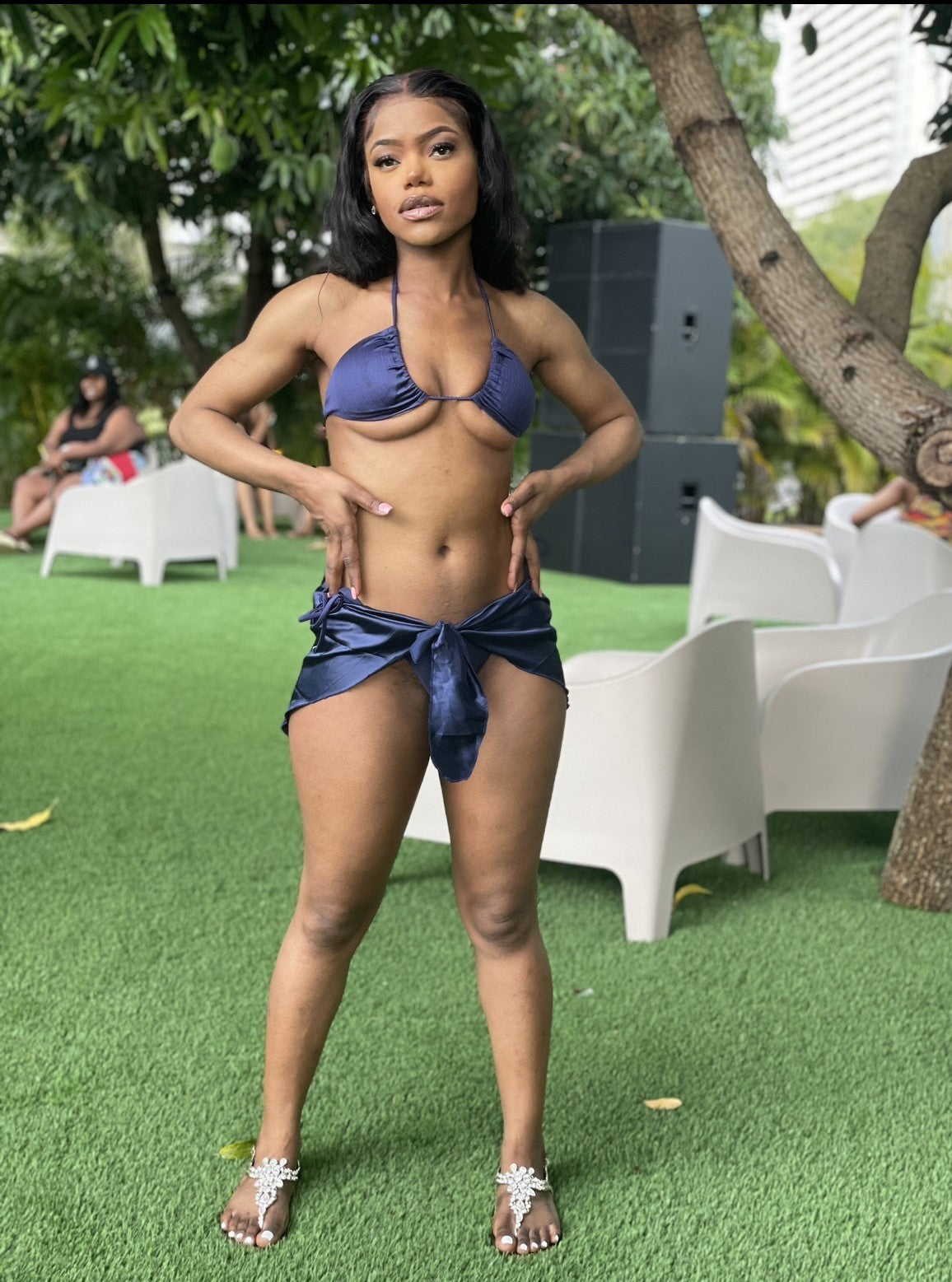 Navy Blue 3 Piece Bikini Set